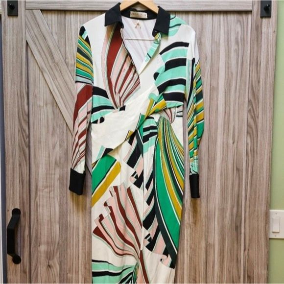 Emilio Pucci Printed Collar Dress Multicolor Viscose Multiple Colors - Picture 5 of 12